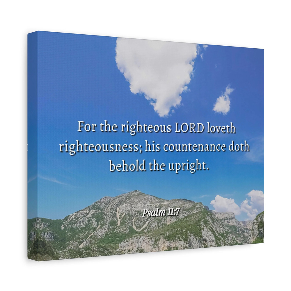 Scripture Canvas Lord Loves Righteousness Psalm 11:7 Christian Wall Art Bible